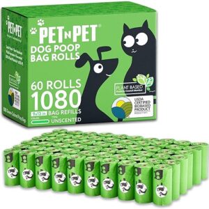 1080-Count Green Plant-Based Pet Poop Bags