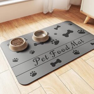 Absorbent Pet Feeding Mat in Dark Gray