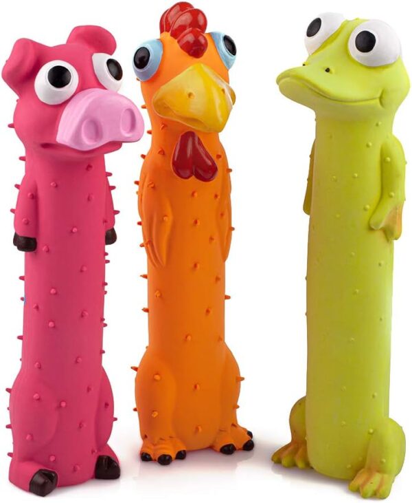 CHIWAVA 3 Pack Squeaky Latex Dog Toys