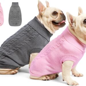 Dog Sweaters for Small Dogs - Winter Warm Turtleneck Pullover