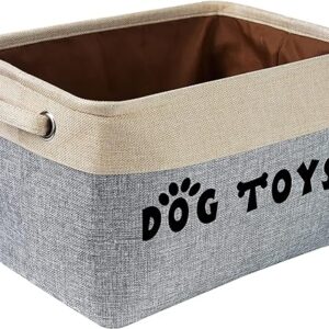 Dog Toy Storage Basket in Gray