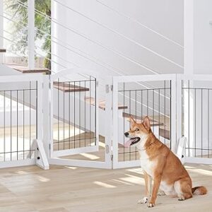 Freestanding Extra Wide Dog Gate with Door