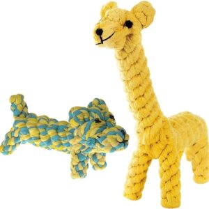 Handwoven Giraffe Knot Chew Ropes