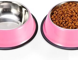 Non-Slip Stainless Steel Dog Bowls (2-Pack)