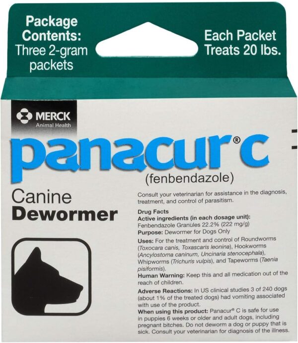 Panacur C Canine Dewormer, 2g, White