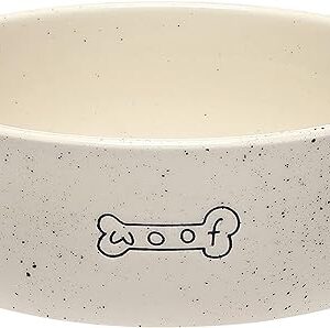 Pearhead Woof Pet Bowl - White Ceramic