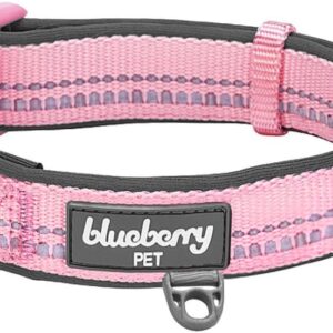 Reflective Neoprene Dog Collar - Baby Pink