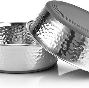 Stainless Steel Dog Bowls, Non-Slip, Gray