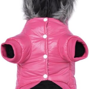 Warm Pink Winter Jacket for Small Dogs