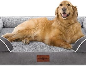 Waterproof Orthopedic XL Dog Bed with Bolster